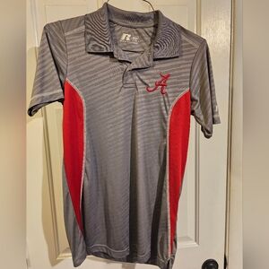 Alabama A Russell Athletic Gray Polo Shirt